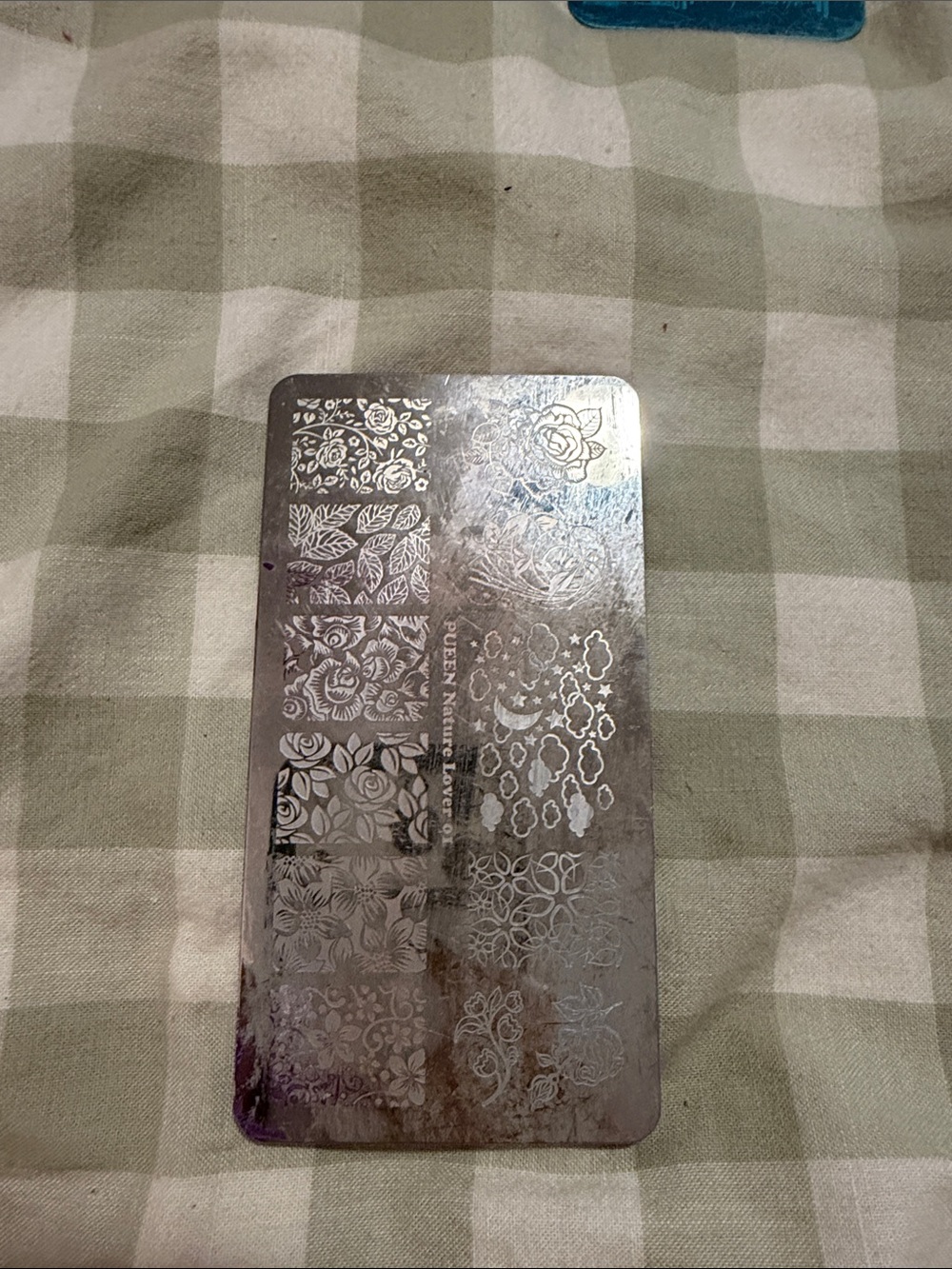 Floral Nail Stamping Plate - Silver Etched Designs